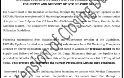 SUPPLIER COMPETITIVE SELECTION FOR PIPELINE UTILISATION.