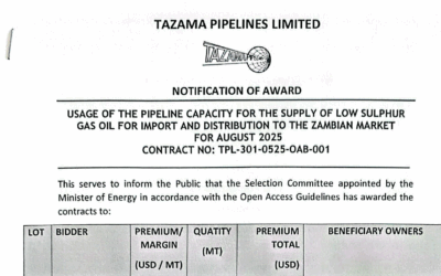 NOTIFICATION OF AWARD