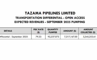 TRANSPORTATION DIFFERENTIAL – OPEN ACCESS EXPECTED REVENUES – SEPTEMBER 2025 PUMPING