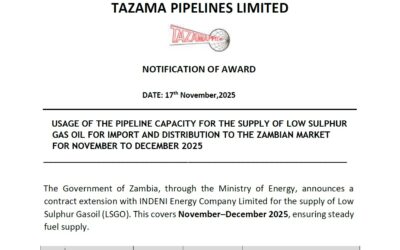 NOTIFICATION OF AWARD