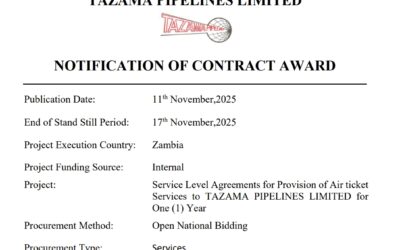 NOTIFICATION OF AWARD