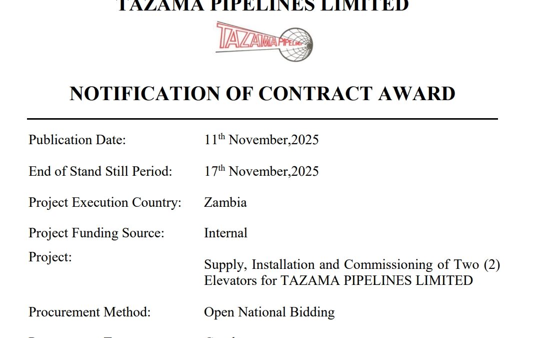 NOTIFICATION OF AWARD