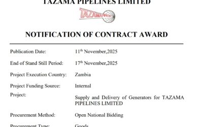 NOTIFICATION OF AWARD