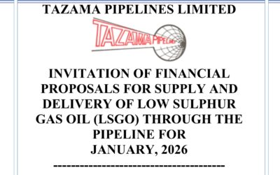 INVITATION OF FINANCIALPROPOSALS FOR SUPPLY ANDDELIVERY OF LOW SULPHURGAS OIL (LSGO) THROUGH THEPIPELINE FORJANUARY, 2026