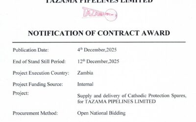 NOTIFICATION OF AWARD