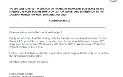 TPL-301-0226-OAB-001: ADDENDUM NO.2 FOR THE SUPPLY OF LSG FOR IMPORT AND DISTRIBUTION TO THE ZAMBIAN MARKET FOR MAY, JUNE AND JULY 2026.