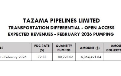 TRANSPORTATION DIFFERENTIAL – OPEN ACCESS EXPECTED REVENUES – FEBRUARY 2026 PUMPING